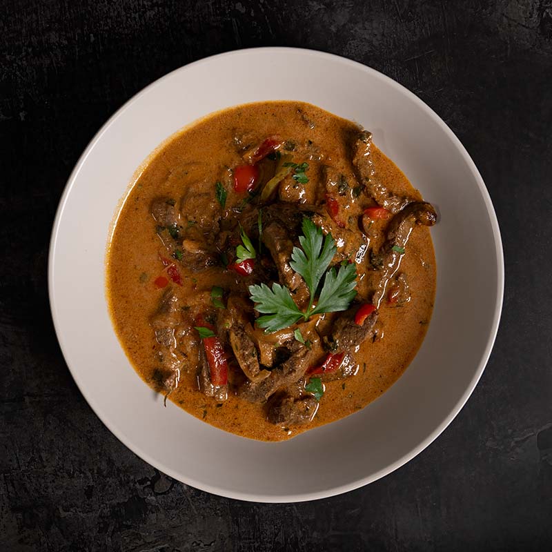 Mussamon beef curry handmade healthy food available for delivery