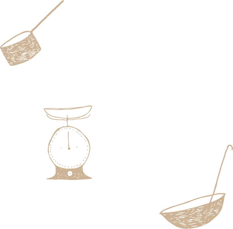 Something for supper illustrations of scales, pans and pots
