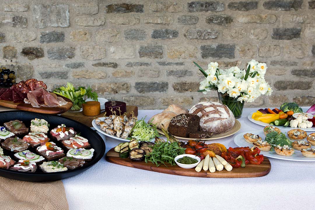 A buffet laid out for funeral catering and bespoke funeral menus
